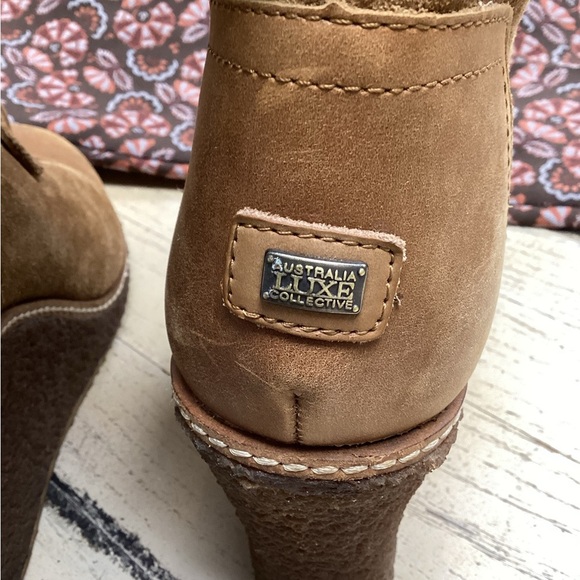 Australia Luxe Collective “Mona” Suede Shearling Wedge Boots – Size 8 - Picture 6 of 11